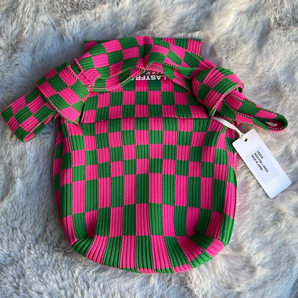 Lastframe Ichimatsu Obi bag in neon pink/green - Picture 2 of 7